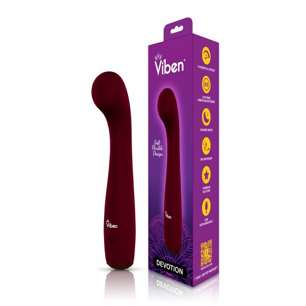 Viben Devotion Ultimately Pleasurable Powerful Ruby Intense G-Spot Vibe, New