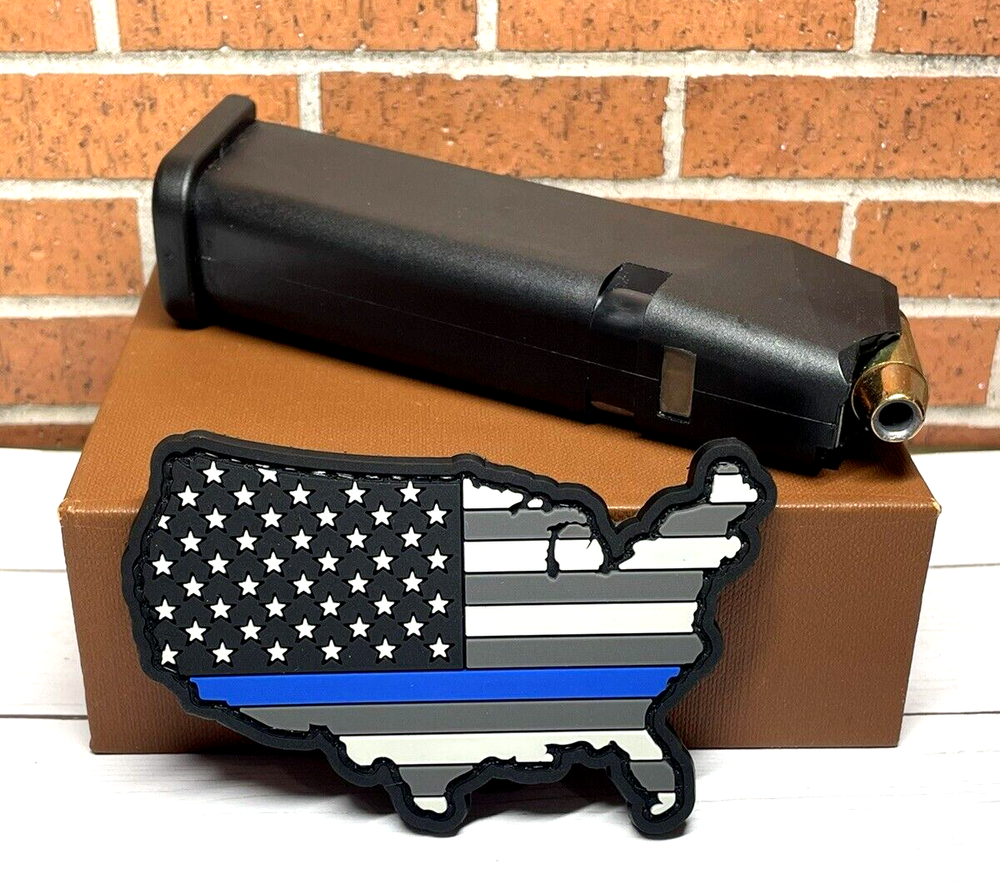 United States Map PVC Patch, Tactical Morale Police Thin Blue Line Flag Patch