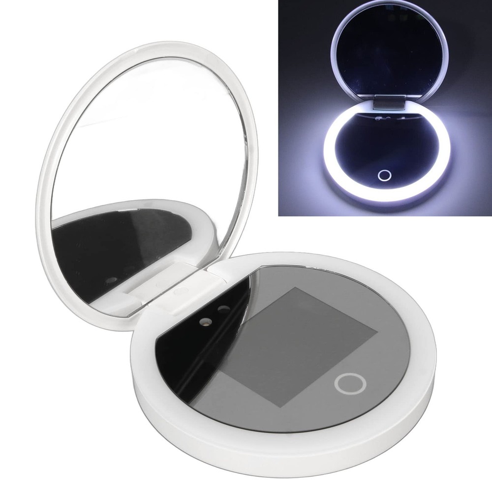 Mirror Sunscreen Testing with Adjustable Brightness, 2X Magnification Travel ...