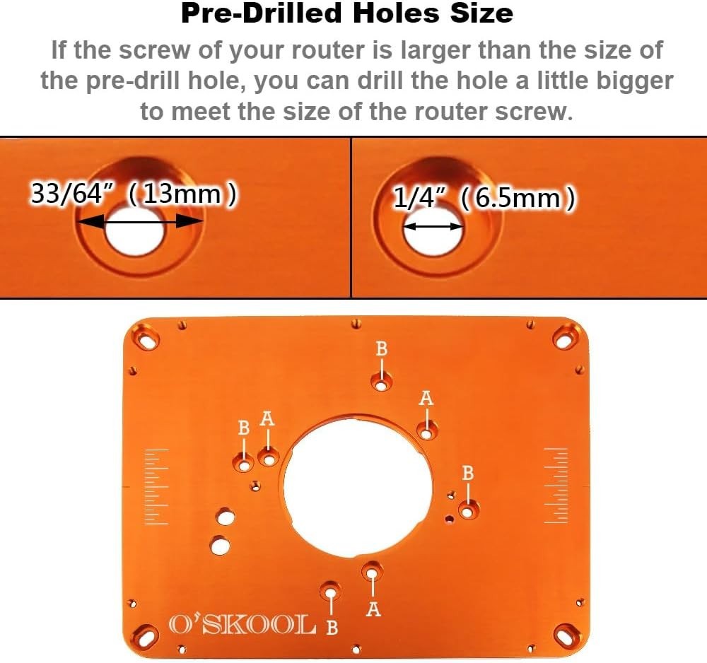 Precision Aluminum Router Table Insert Plate, Router Templates With Pre-Drill...