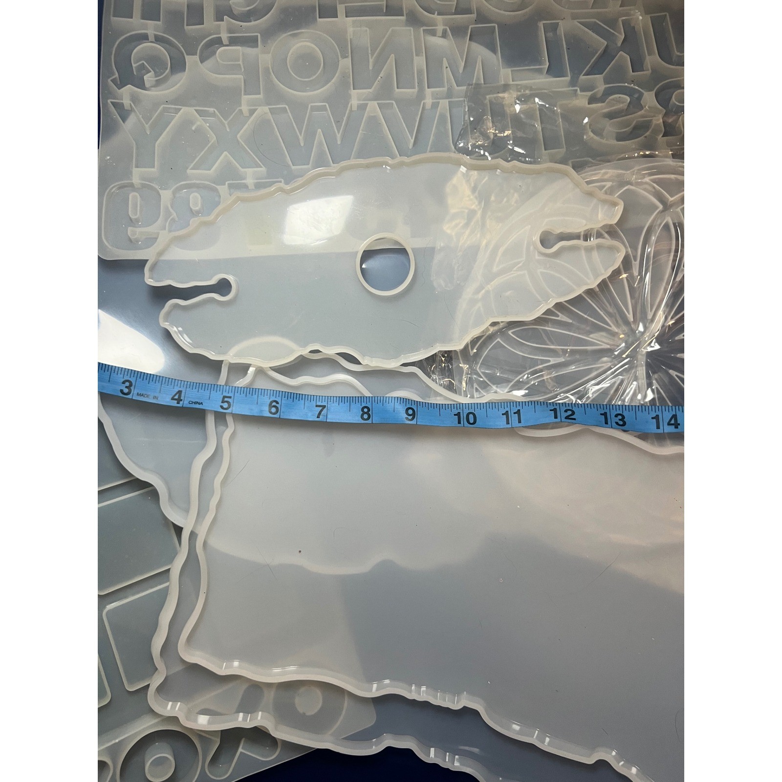 Large Silicone Resin Molds Lot Alphabet Tray Geode Coaster Epoxy Craft Set