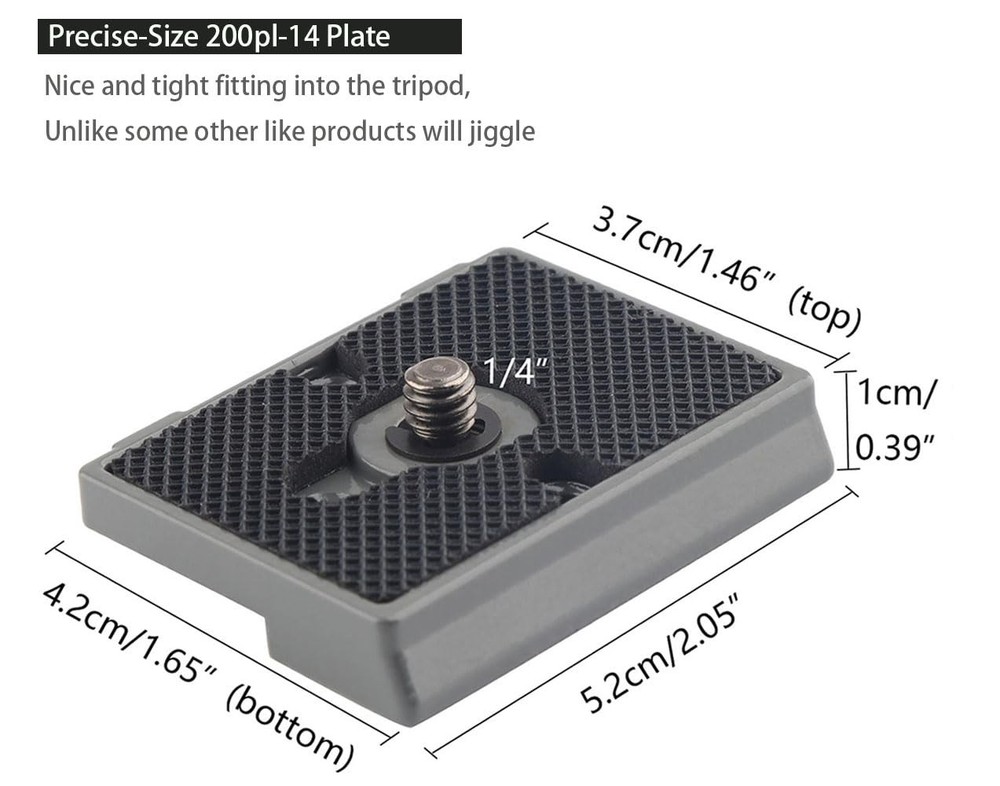 Rigdance 200PL-14 Quick Release Plate for Manfrotto 804RC2 2PC Pack, Black