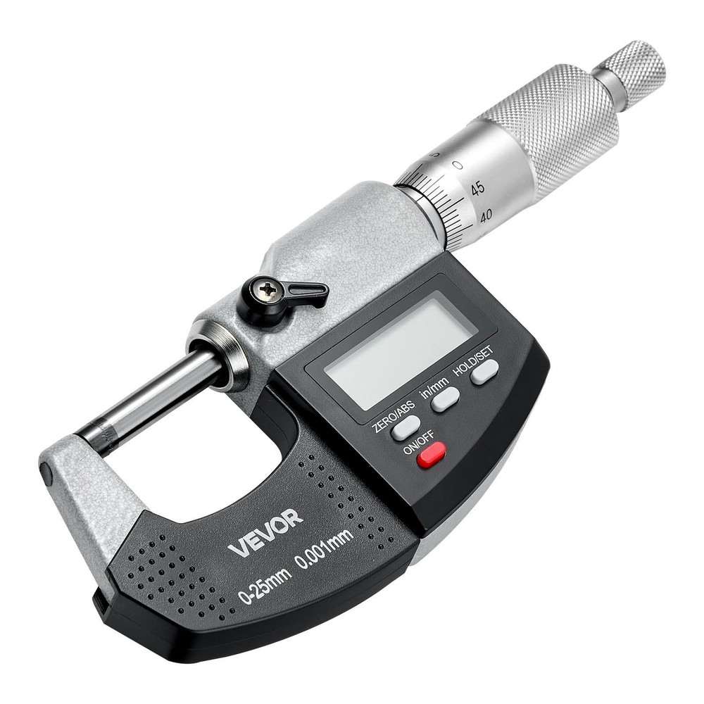 Digital Micrometer Set 0-1" LCD Ultra-Precision Carbide Tip Case