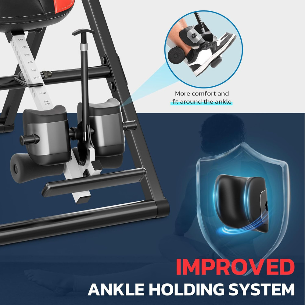 YOLEO Inversion Table for Back Pain 2026 Foldable Inversion Table W/Removable Lu