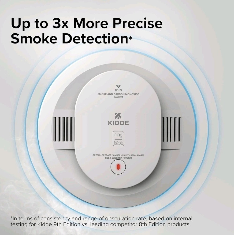 KIDDE Ring-Enabled Smart Smoke Detector, Wired, RGSAR-RW *NEW*