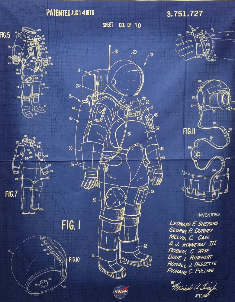 Outer Space NASA Fabric Panel, 36 " Cotton Project Panel, Riley Blake