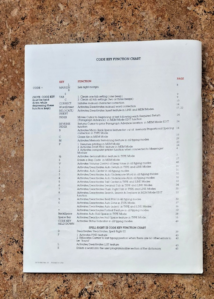 Smith Corona 1986 Word Processing Typewriter Owner's Manual XD8000