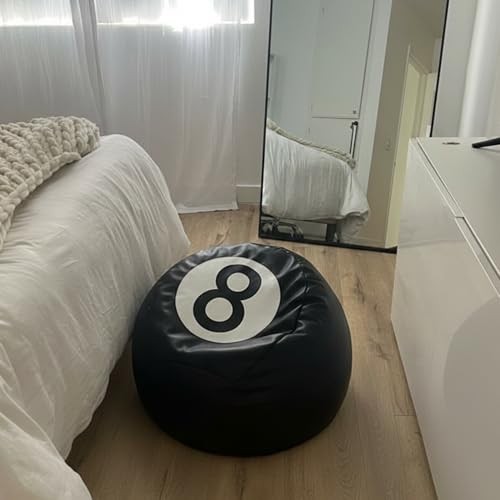8 Ball Bean Bag Chair Cover Black 8 Ball Stuffed Leather Bean Bag Storage for