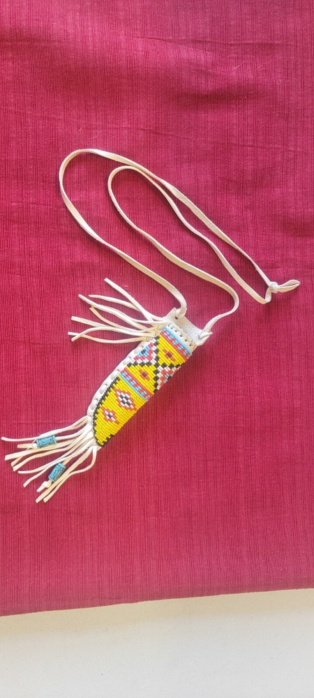 HANDMADE BEADED PATCH KNIFE SHEATH / HOLDER