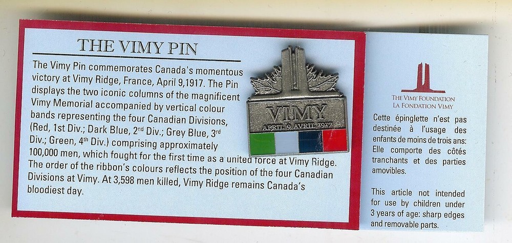 Vimy Commemorative Pin - M