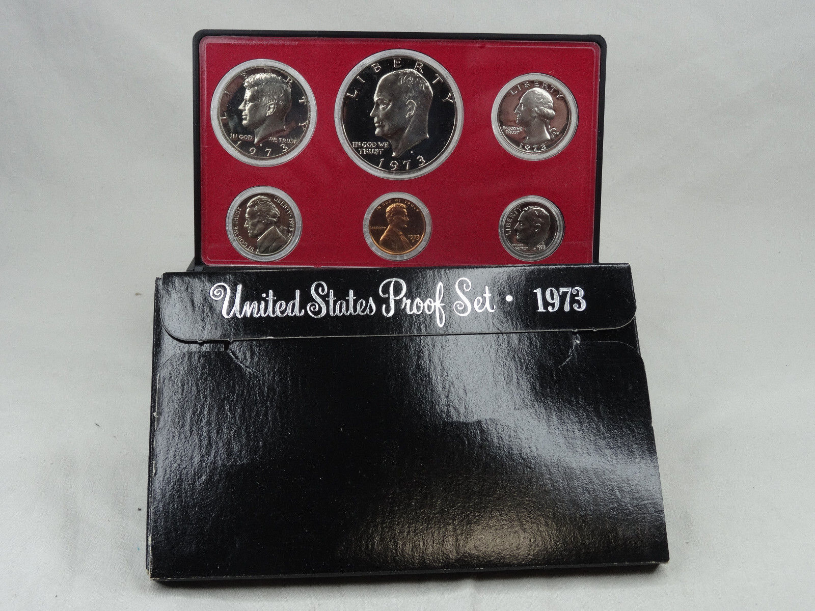 1970-1979 Lot of 10 US Mint Proof Sets Decade 57 Coins 40% Silver Kennedy OGP