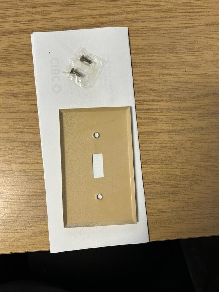 NEW Dark Ivory/Beige Wrinkle Metal Toggle Switch Wallplate