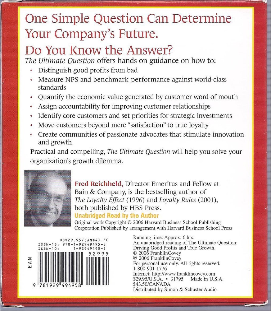 The Ultimate Question – Fred Reichheld – 5‑CD Audio Set