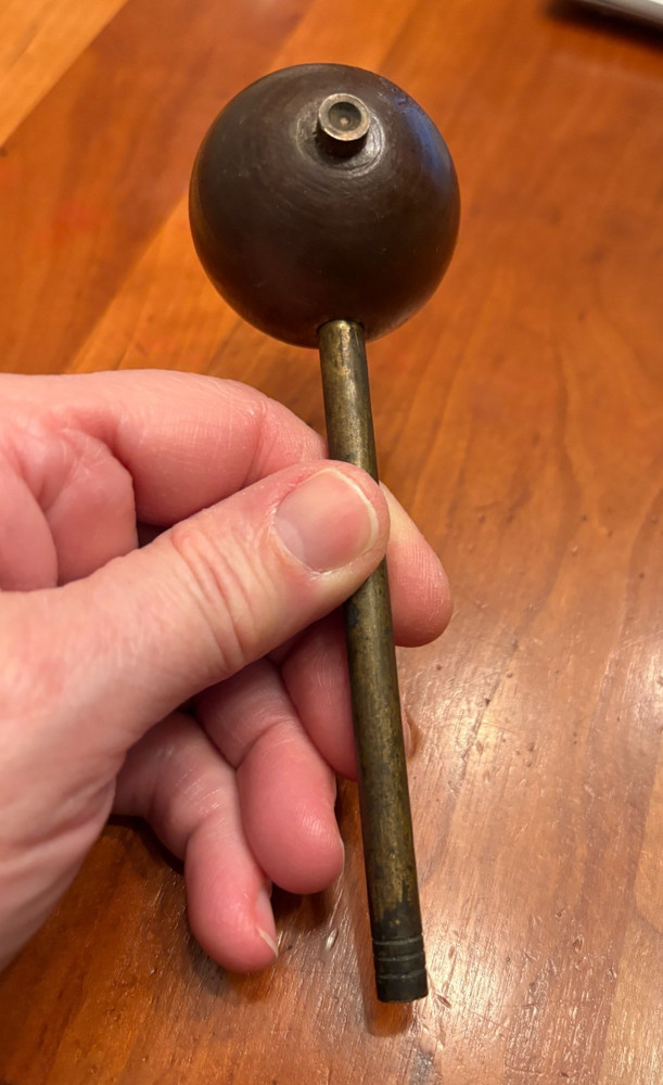 Vintage Muzzleloader Bullet Starter Brass & Wood