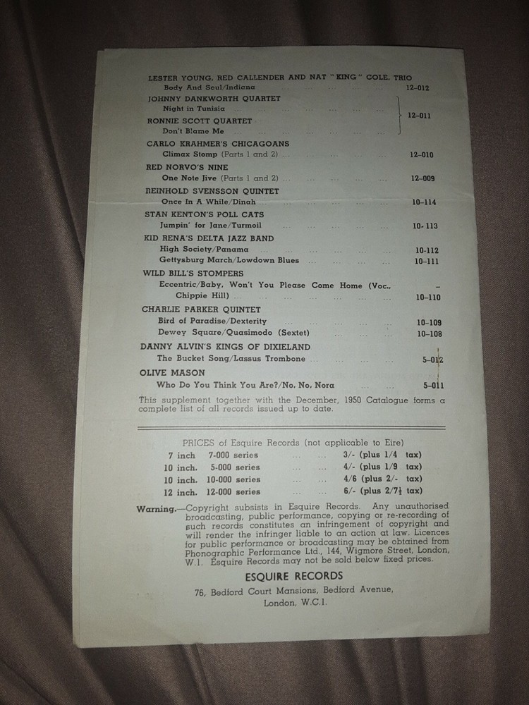 Esquire Records Supplement #23