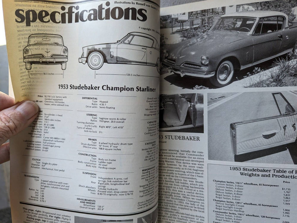 1953 Studebaker Starliner Article Special Interest Auto