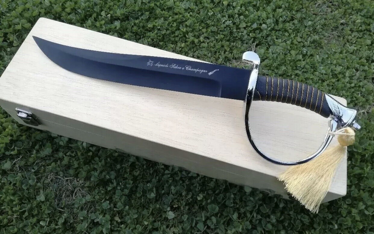 Laguiole Handmade Champagne Sabre Sword Limited Edition With Stand And Gift Box