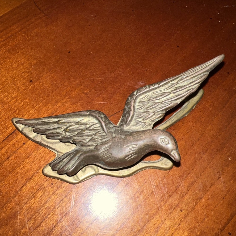 Vintage Brass Bird Spring Action Clip