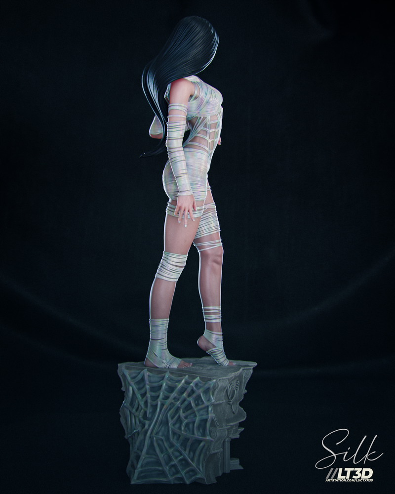 Silk (1) Unpainted 1/6 resin model kit and base abe