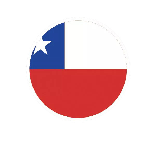 Round Chilean Flag Sticker Decal