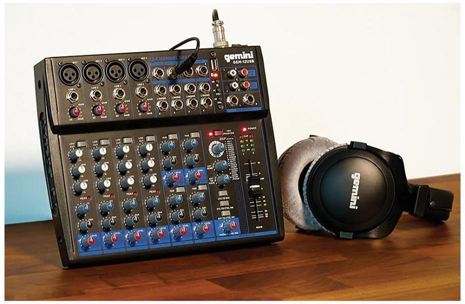 Compact Bluetooth Mixer, 12 Channel - GEM-12USB