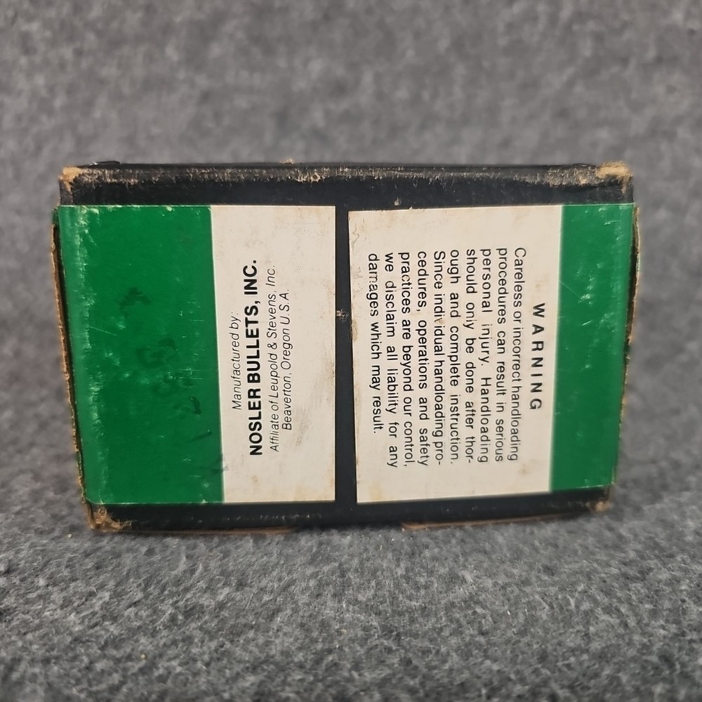 Vintage Empty box Nosler .30 Caliber (.308) 165 Grain Solid Base bullets