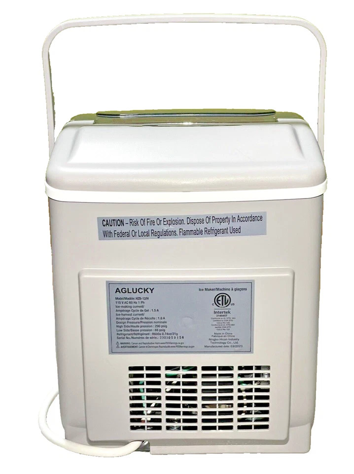 AGLUCKY PORTABLE ICE MAKER MACHINE COUNTERTOP WITH HANDLE - GRAY