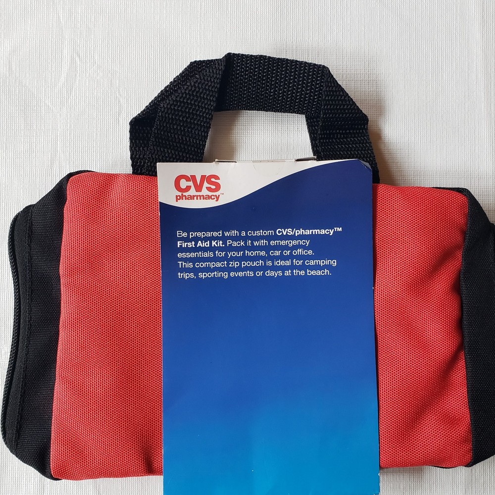 CVS First Aid Kit Case Red Empty Case 7.5 x 6 Inches