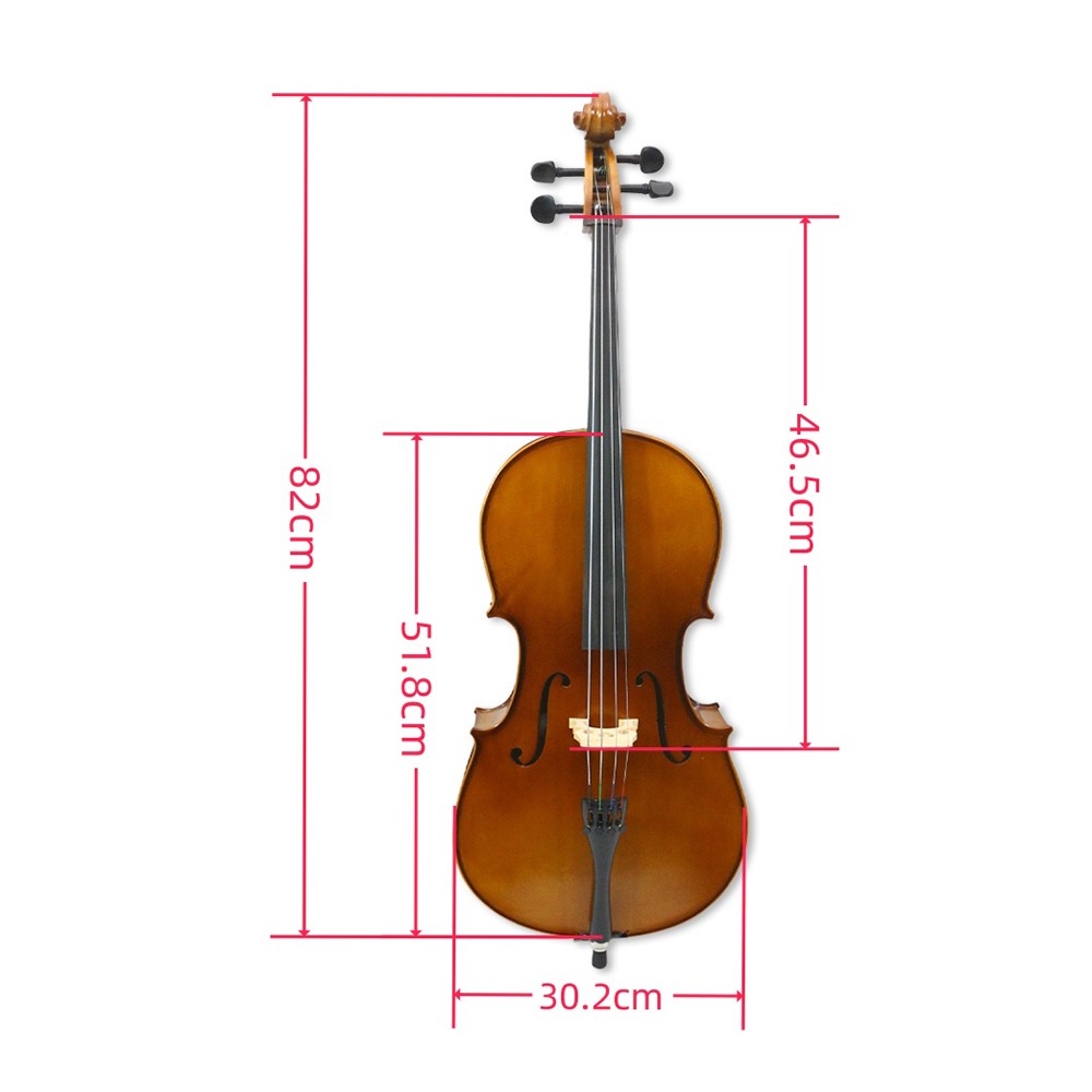 4 String Cello1/8 Flamed Solid Wood Beginner Handmade Cello With Parts