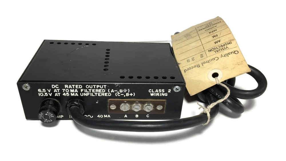 Bogen PRS-1A Series AD-27 Intercom Power Supply Lear Siegler LSI Untested QC Tag