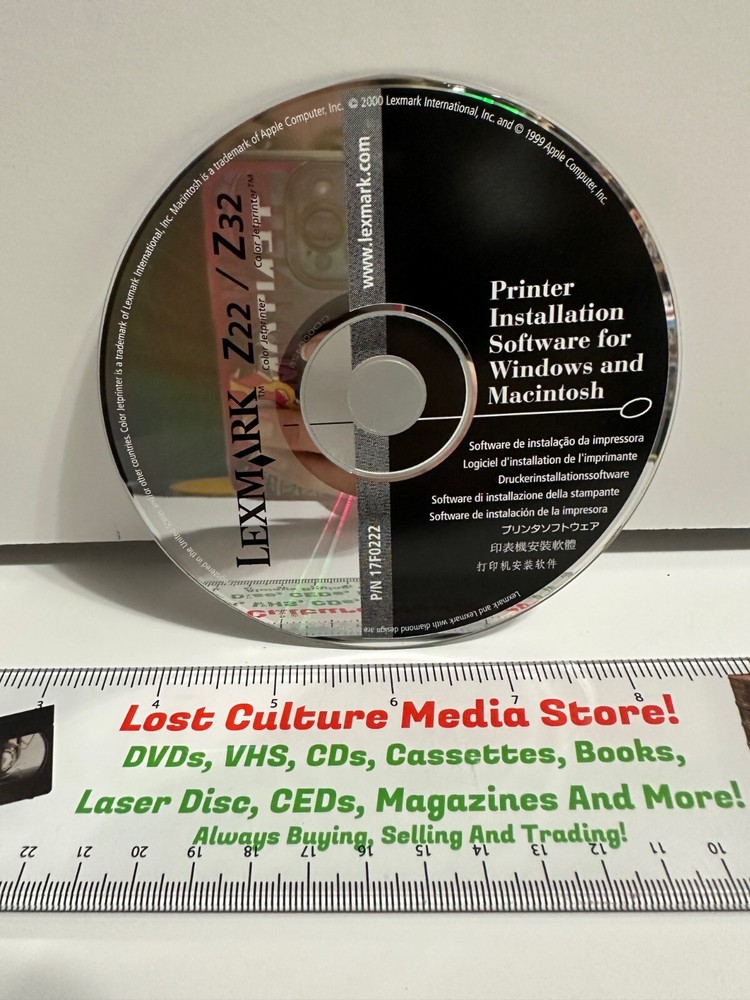 2000 Lexmark Z22/Z32 Printer Installation Software For Window And Mac Disc Only