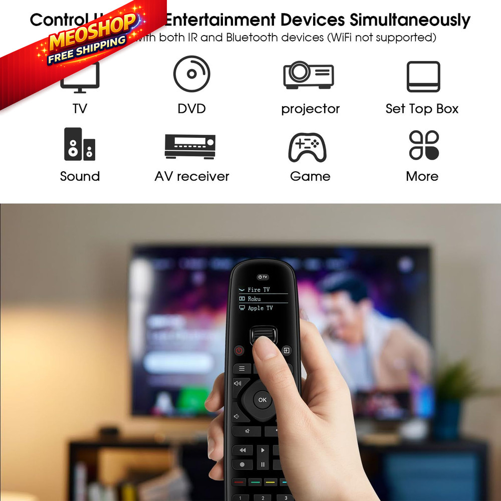 SofaBaton U2 Universal Remote with Backlit Button and Upgraded Scroll Black