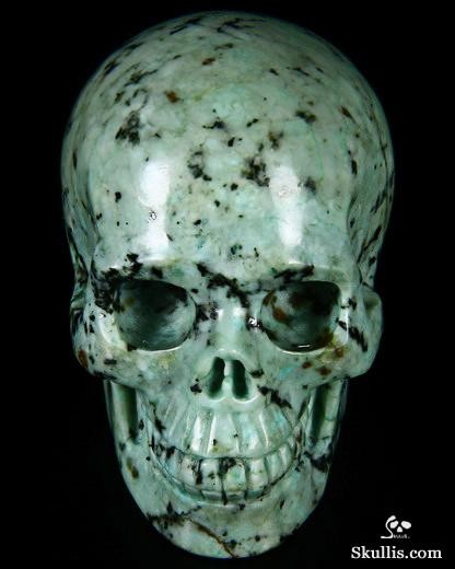 2.0" African Turquoise Carved Crystal Skull, Realistic
