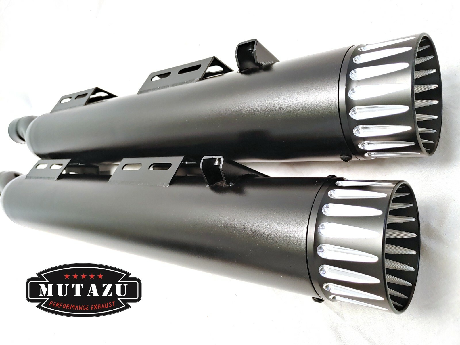 MUTAZU Flame Cap 4" Thunder Slip On Mufflers Exhaust Victory Cross Country Road