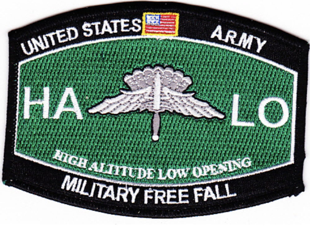 4.6" ARMY HIGH ALTITUDE LOW OPENING FREE FALL MOS EMBROIDERED PATCH