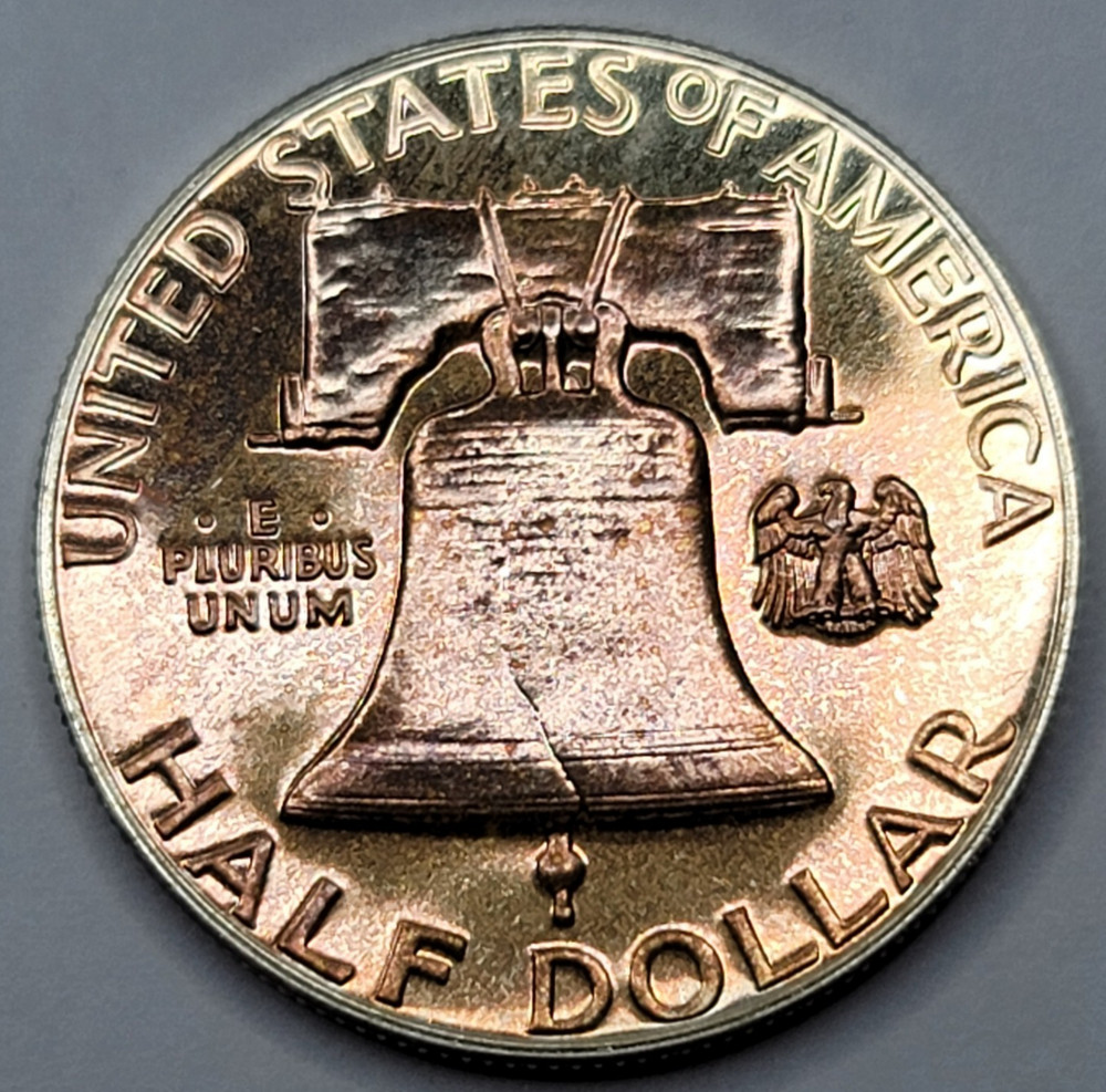 1963 Gem Proof Franklin Half Dollar 90% Silver Nicely Toned
