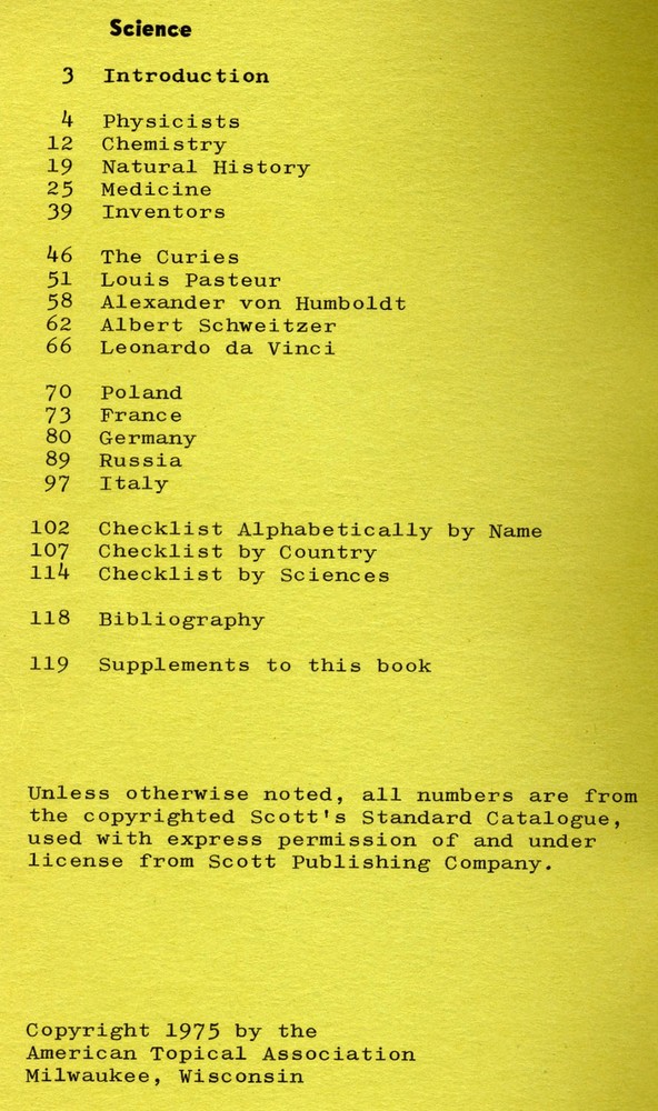 Science Stamps by R.W. Truman ATA Handbook No.87