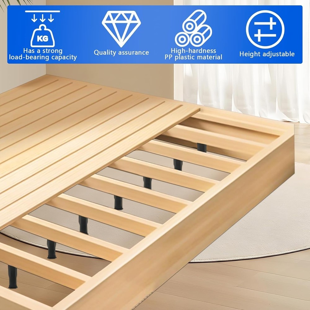 4 Pack Adjustable Support Leg Replacement for Bed Frame Wood Slats