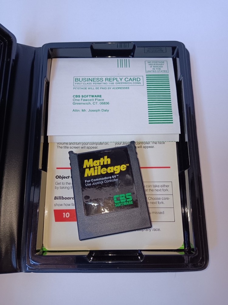 Commodore 64 Math Mileage Computer Game Tested/Works CBS Software