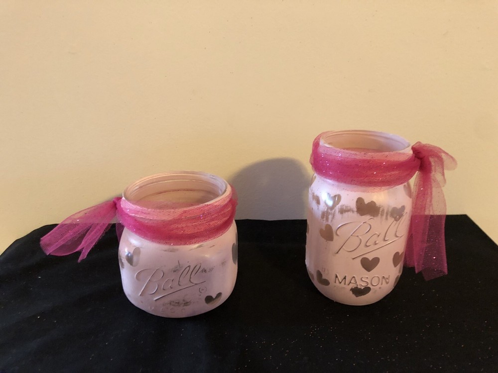Hand Painted Mason Jars Valentines Day