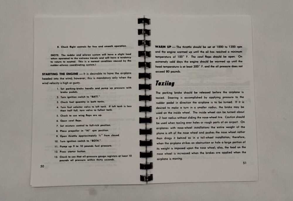 Beechcraft Bonanza Model E35 Owner's Manual-Copy