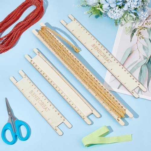 4 Pcs Wooden Macrame Cord Measuring Tool Macrame Wall Hanging Tool Braided