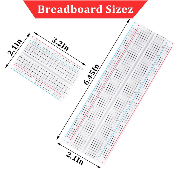 Breadboard, 6PCS Bread Board, Breadboard Kit Includes 2PCS 830 Point + 4PCS 400