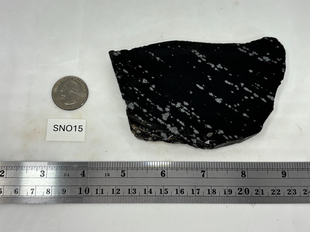 Snowflake Obsidian Slab Lapidary Cabbing Knapping Combo ship avail