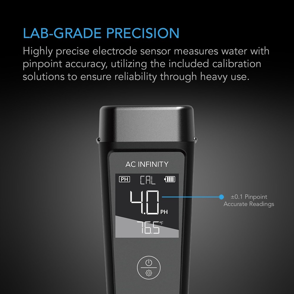 pH Meter Kit, High Precision Digital pH Pen with ±0.1 pH Accuracy, Nutrient T...