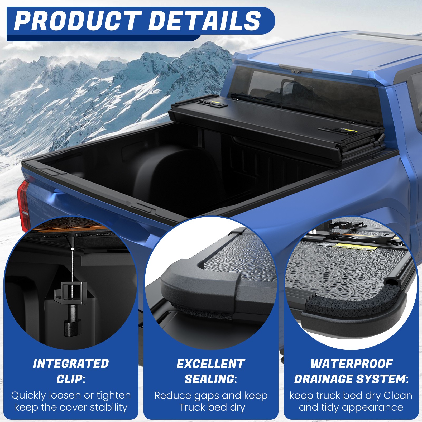 5.8FT Truck Tonneau Cover 4-Fold For 2009-2026 Ram 1500 Waterproof