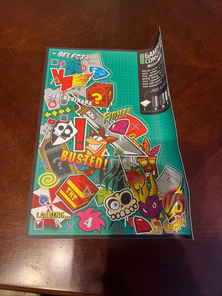 Gaming Console-Themed Vinyl Sticker Sheet