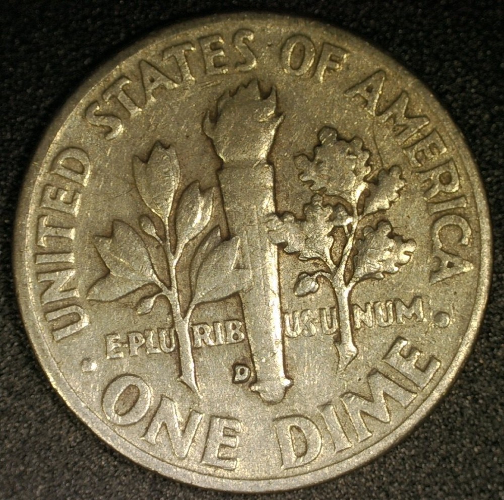 1958-D Roosevelt Silver Dime REPUNCHED MINTMARK