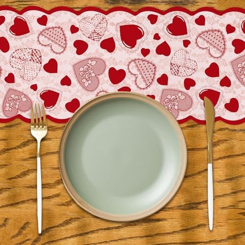 Happy Valentines Day Table Runner Galentines Day Kitchen Dining Table