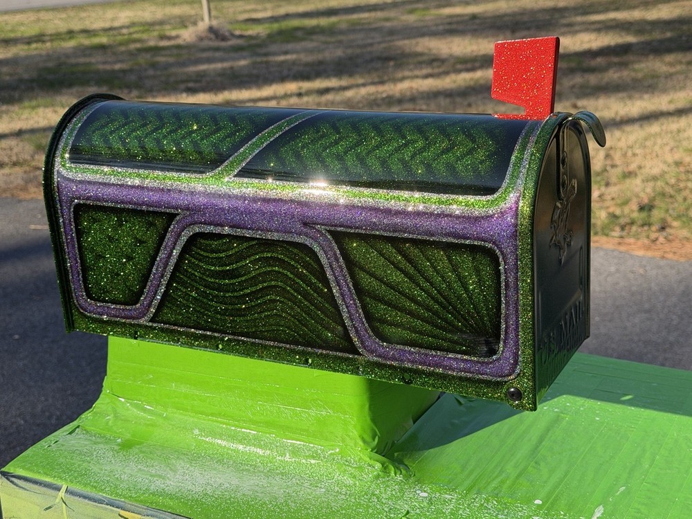 Custom green candy mailbox